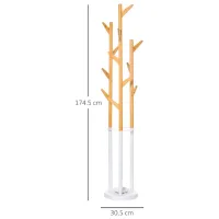 Cuier Homcom 837-161 Bambus / White Natural Wood photo 5