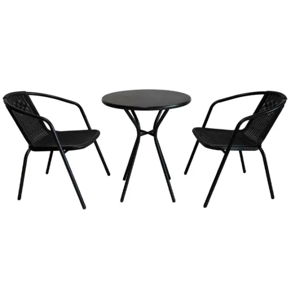 Set mobilă grădină Hola Littlerock Rattan Metal / Metal / Metal / Black photo 1