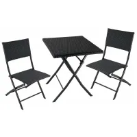 Набор садовой мебели Hola Panama Rattan Металл / Пластик / Пластик / Черный
