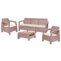 Set mobilă grădină Hola Ferrara Elegance Plastic / Plastic / Plastic / Cappucino