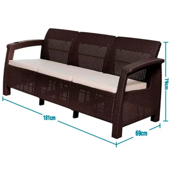 Set mobilă grădină Hola Ferrara Elegance Plastic / Plastic / Plastic / Wenge photo 2