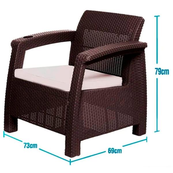 Set mobilă grădină Hola Ferrara Elegance Plastic / Plastic / Plastic / Wenge photo 3