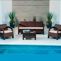 Set mobilă grădină Hola Ferrara Elegance Plastic / Plastic / Plastic / Wenge photo 8