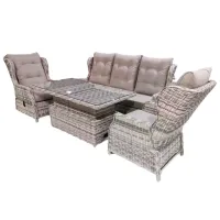 Set mobilă grădină Hola Lux Aluminiu / Plastic / Plastic / Beige