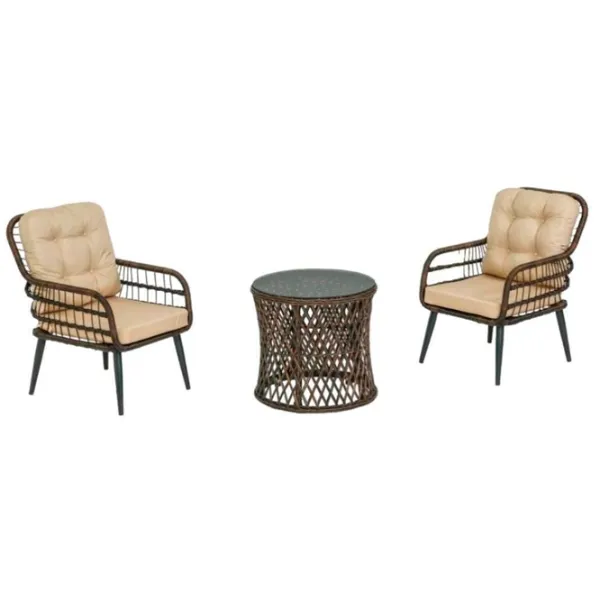 Set mobilă grădină Hola Pisa  Ratan artificial / Sticlă / Rattan artificial / Brown photo 1