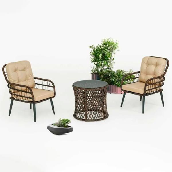 Set mobilă grădină Hola Pisa  Ratan artificial / Sticlă / Rattan artificial / Brown photo 2