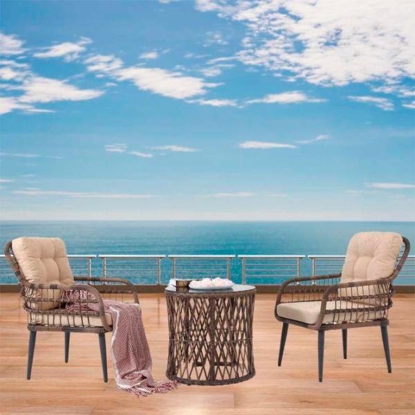Set mobilă grădină Hola Pisa  Ratan artificial / Sticlă / Rattan artificial / Brown photo 4