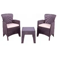 Набор садовой мебели Hola Ratan Пластик / Пластик / Пластик / Коричневый