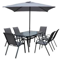 Набор садовой мебели Hola 01273175 Металл / Стекло / Металл / Черный