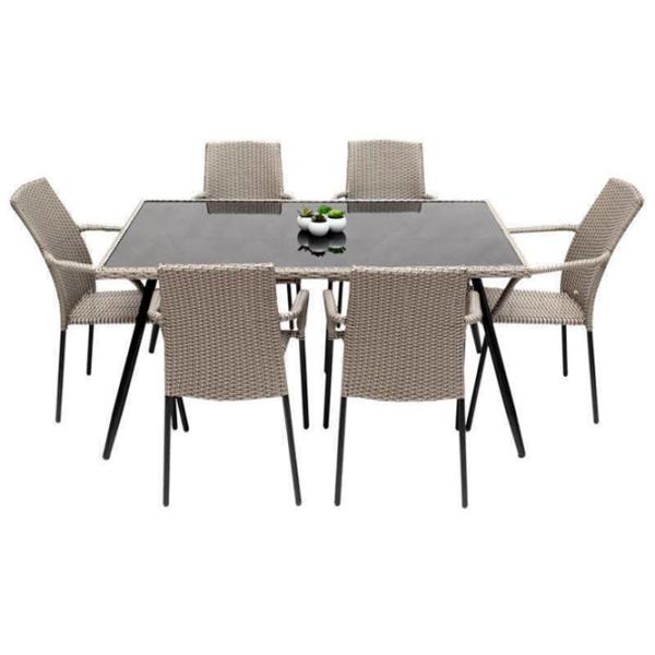 Set mobilă grădină Hola Solid Ratan artificial / Sticlă / Rattan artificial / Beige photo 4