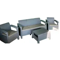 Набор садовой мебели Hola Novara Пластик / Пластик / Пластик / Антрацит