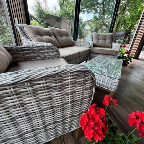 Set mobilă terasă Hola Rattan Ratan sintetic / Ratan sintetic / Ratan sintetic / Cappucino photo 5