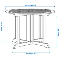 Masă de grădină Ikea Bondholmen 108 Rotund / White White photo 5