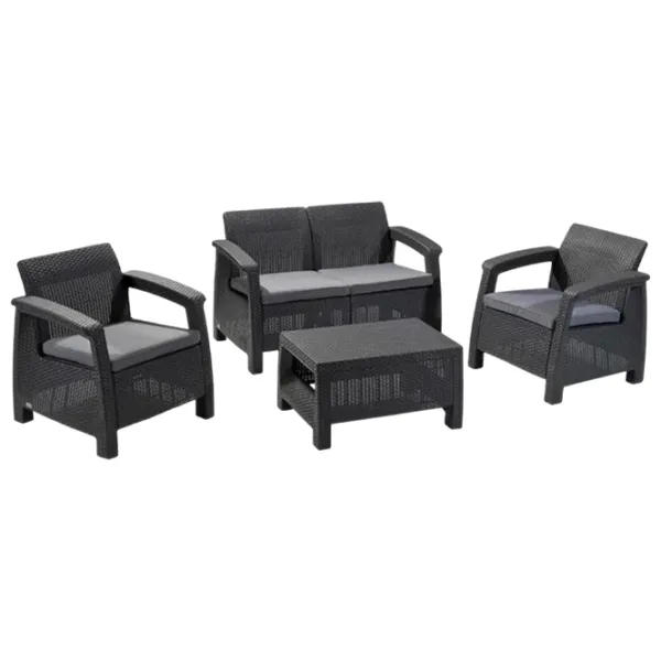 Set mobilă grădină Hola Novara Metal / Plastic / Plastic / Anthracite photo 1