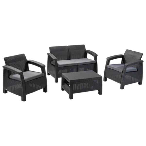 Set mobilă grădină Hola Novara Metal / Plastic / Plastic / Anthracite photo 1
