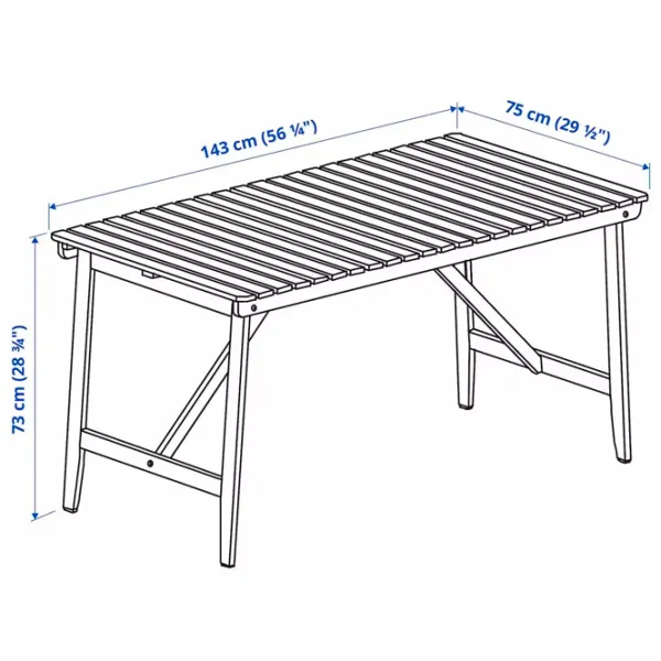 Masă de grădină Ikea Askholmen Dreptunghiular / Brown Brown photo 5