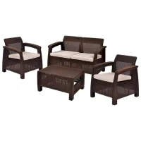 Набор садовой мебели Hola Novara Металл / Пластик / Пластик / Коричневый