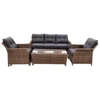 Set mobilă terasă Hola Havana Ratan sintetic / Ratan sintetic / Ratan sintetic / Brown