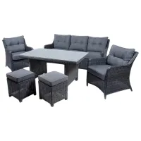 Set mobilă grădină Hola Rattan Ratan sintetic / Ratan sintetic / Ratan sintetic / Anthracite