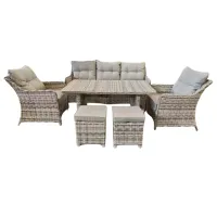 Set mobilă grădină Hola Rattan Ratan sintetic / Ratan sintetic / Ratan sintetic / Cappucino
