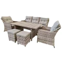 Set mobilă grădină Hola Rattan Ratan sintetic / Ratan sintetic / Ratan sintetic / Cappucino photo 2