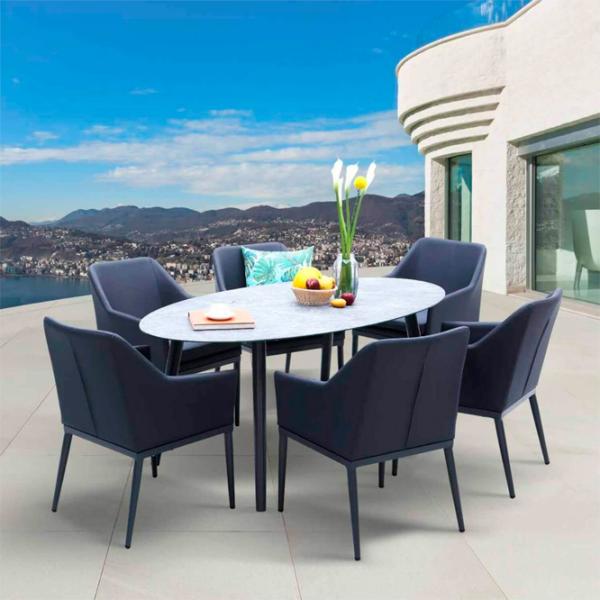 Set mobilă grădină Hola Relax Aluminiu / Sticlă / Plastic / Dark Gray photo 2
