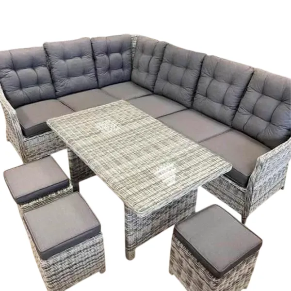 Set mobilă grădină Hola Houston Ratan artificial / Sticlă / Rattan artificial / Beige photo 1