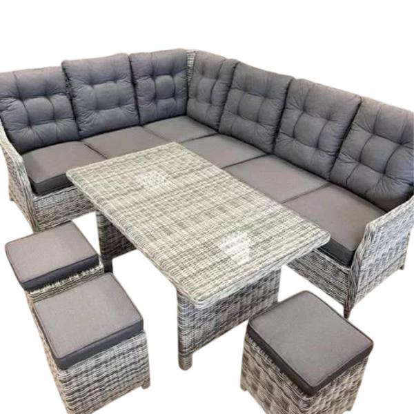 Set mobilă grădină Hola Houston Ratan artificial / Sticlă / Rattan artificial / Beige photo 1