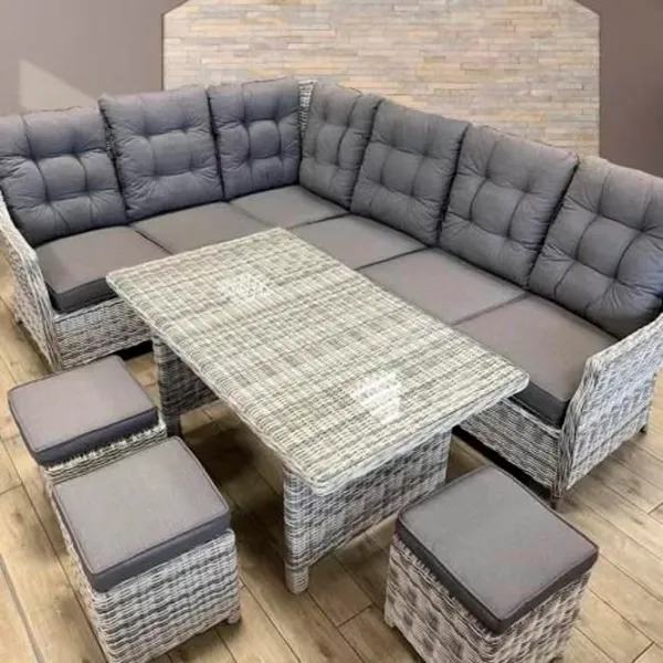 Set mobilă grădină Hola Houston Ratan artificial / Sticlă / Rattan artificial / Beige photo 2