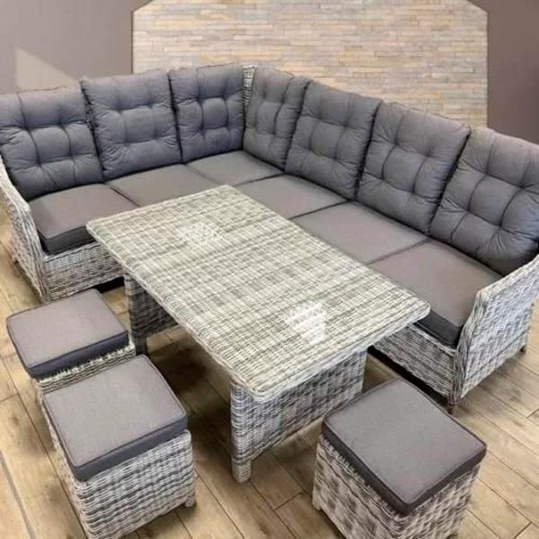 Set mobilă grădină Hola Houston Ratan artificial / Sticlă / Rattan artificial / Beige photo 2