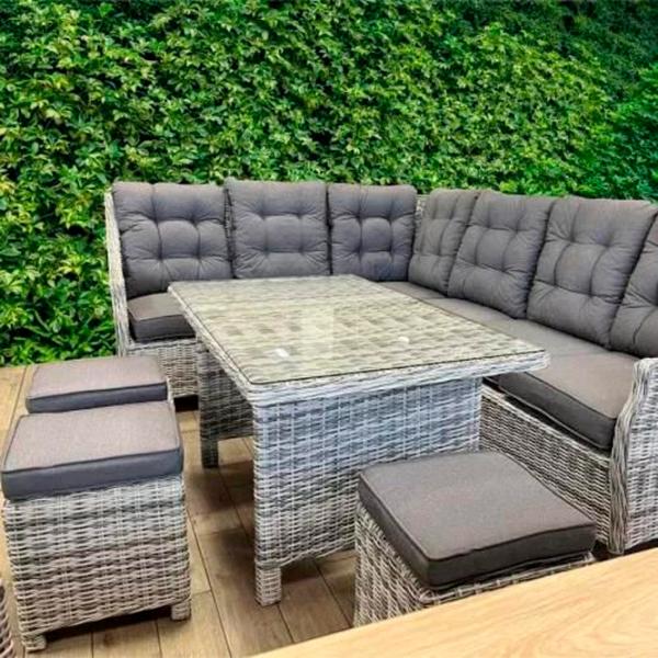Set mobilă grădină Hola Houston Ratan artificial / Sticlă / Rattan artificial / Beige photo 3