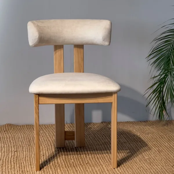 Scaun de bar Mobicasa Vogue 01 / Lemn natural Beige photo 2 Scaun de bar Mobicasa Vogue 01 / Lemn natural Beige photo 2