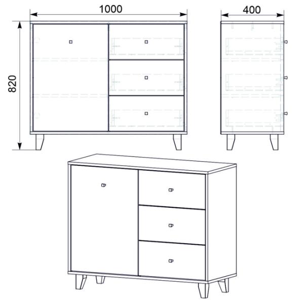 Comodă KompaniT 31 82 x 100 x 40 / LPAL / Atelier Light photo 2