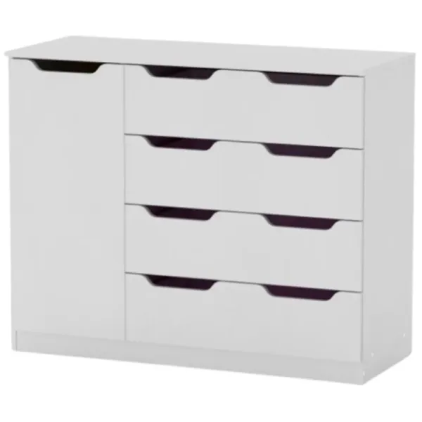 Comodă KompaniT 4+1М 84.9 x 105.4 x 42.5 / PAL / Nimfeia Alb photo 1 Comodă KompaniT 4+1М 84.9 x 105.4 x 42.5 / PAL / Nimfeia Alb photo 1