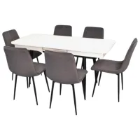 Set masă și scaune Evelin 431-1R B + 6 XR-154B Dreptunghiulară / PAL / Dark Gray