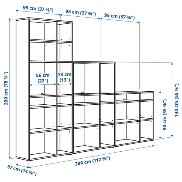 Etajeră Ikea Vihals 200 x 286 x 37 cm / PAL / Dark Gray photo 3