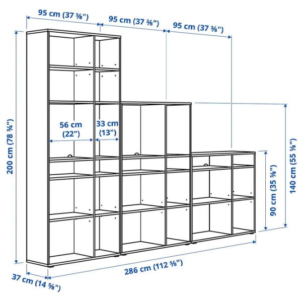 Etajeră Ikea Vihals 200 x 286 x 37 cm / PAL / Dark Gray photo 3