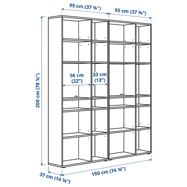 Etajeră Ikea Vihals 200 x 190 x 37 cm / PAL / Dark Gray photo 3