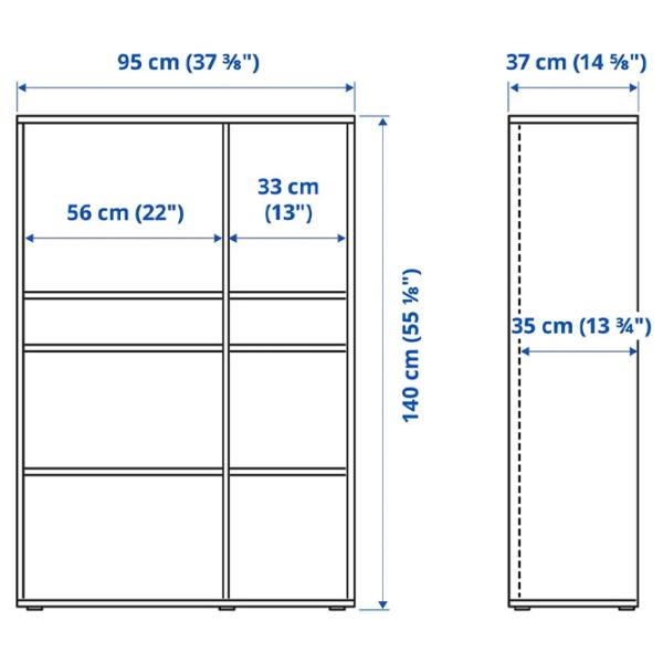 Стеллаж Ikea Vihals 140 x 95 x 37см cm / ЛДСП / Темно-серый photo 2