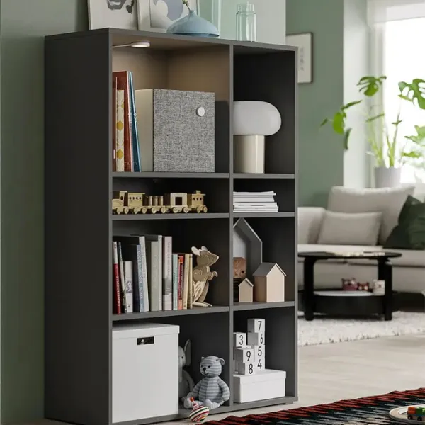 Стеллаж Ikea Vihals 140 x 95 x 37см cm / ЛДСП / Темно-серый photo 3