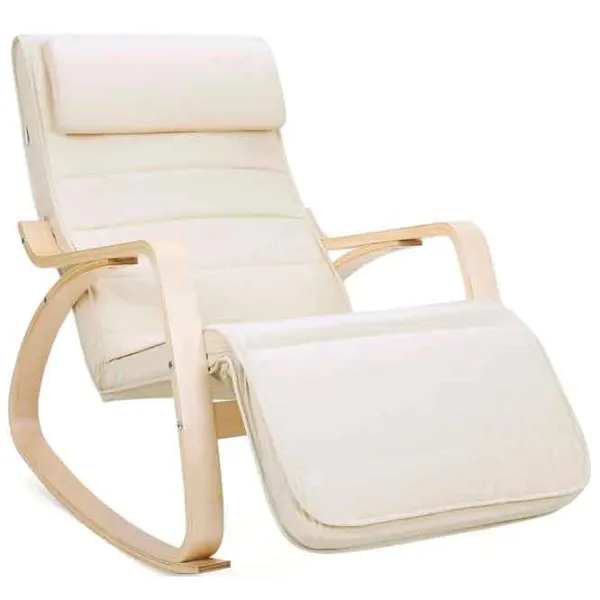 Кресло качалка Songmics LYY10M Beige Бежевый photo 1