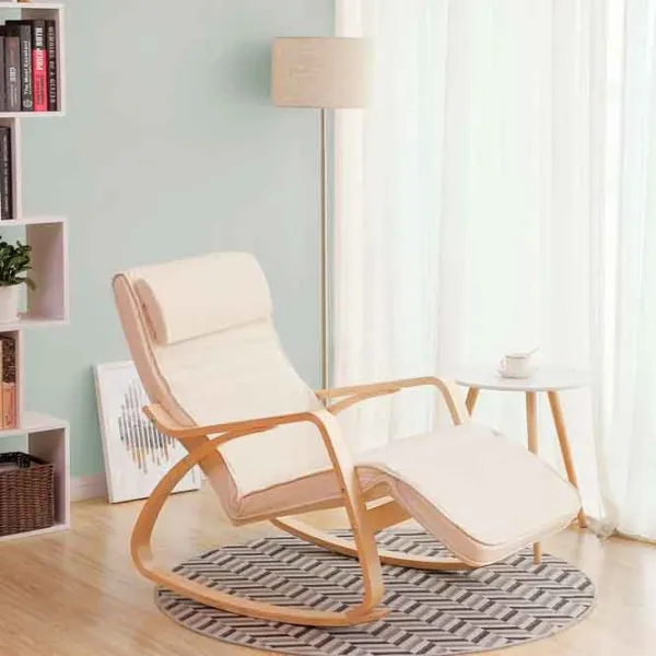 Кресло качалка Songmics LYY10M Beige Бежевый photo 2