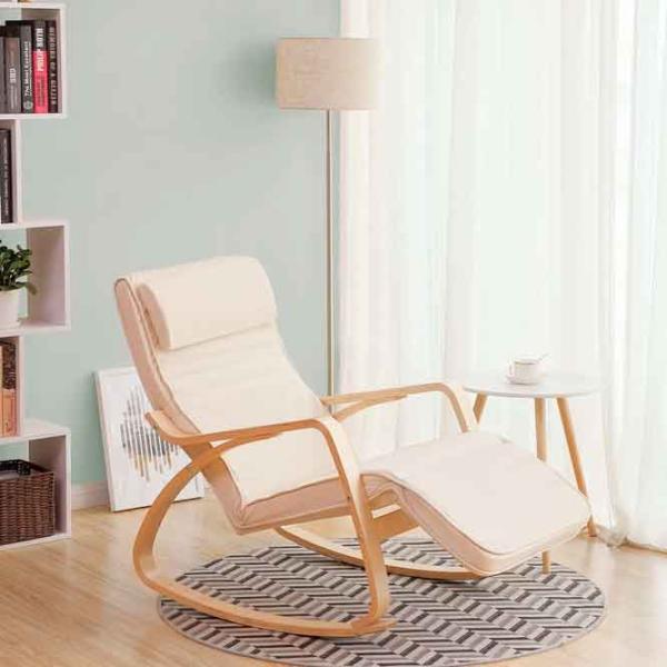 Кресло качалка Songmics LYY10M Beige Бежевый photo 2
