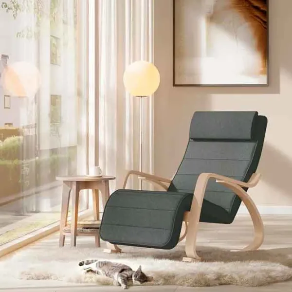 Fotoliu balansoar Songmics LYY10G Beige Gray photo 2