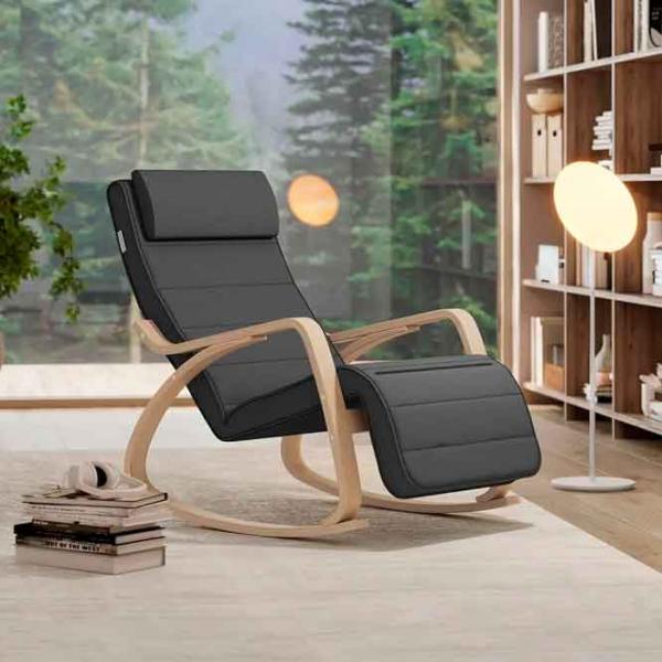 Fotoliu balansoar Songmics LYY10G Beige Gray photo 3