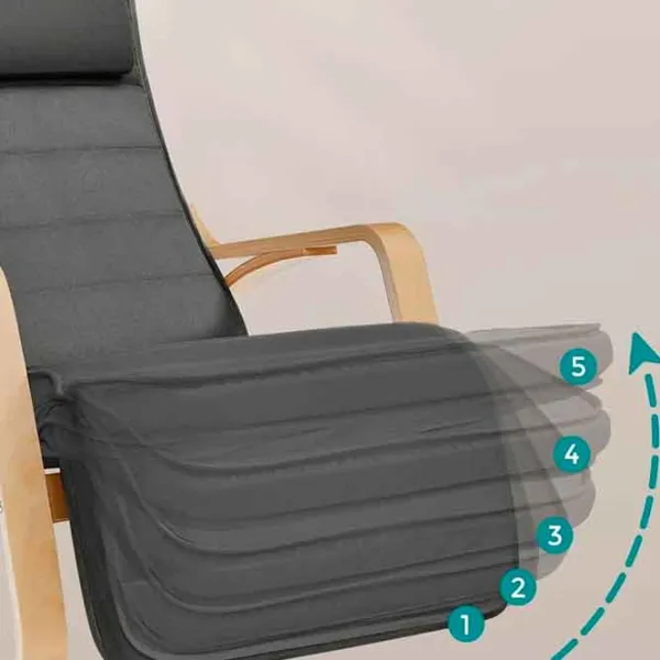 Fotoliu balansoar Songmics LYY10G Beige Gray photo 4