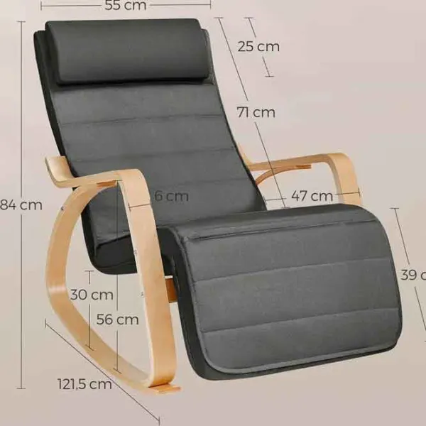 Fotoliu balansoar Songmics LYY10G Beige Gray photo 6