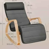 Кресло качалка Songmics LYY10G Beige Серый photo 6