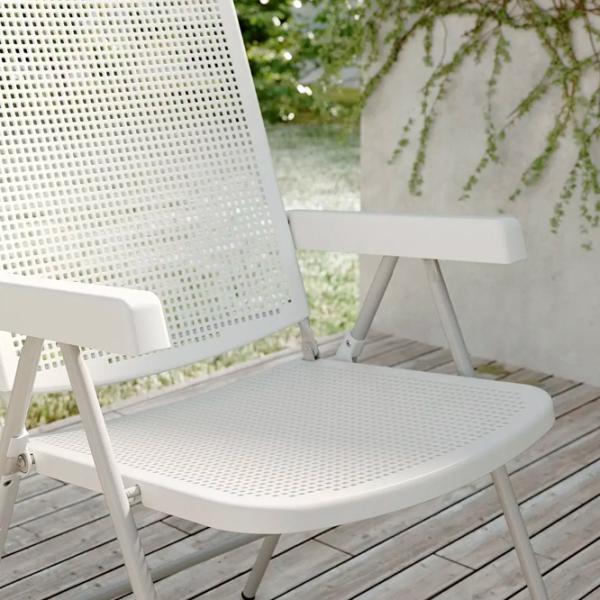 Садовый стул Ikea Torparo 53x95 Сталь / Пластик / Белый Серый photo 3