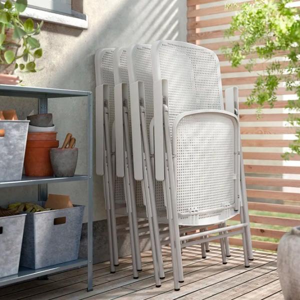 Садовый стул Ikea Torparo 53x95 Сталь / Пластик / Белый Серый photo 5